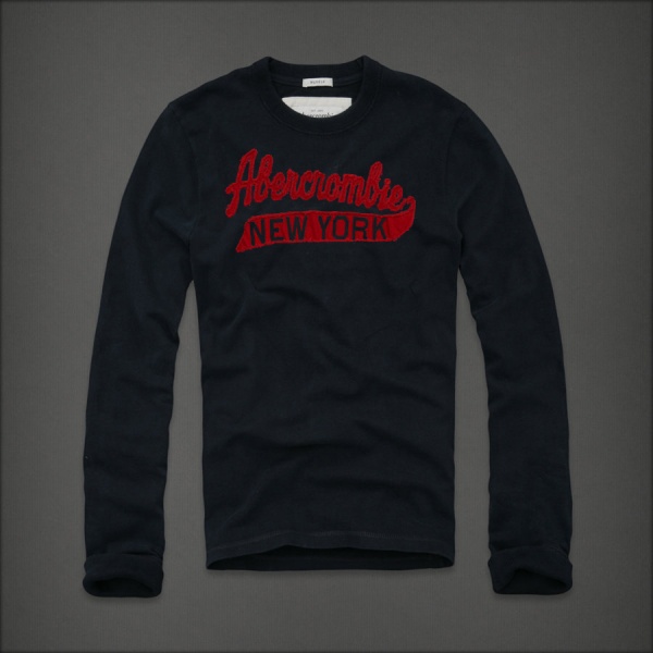 Abercrombie Fitch Hombres De Cuello Redondo Largo Remera AF5920